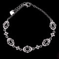 Sterling Silver 4*6mm Semi Mount Bracelet Empty Support Blank Claw Setting S925 Mountain Base Holder Without Stone Inlay for DIY
