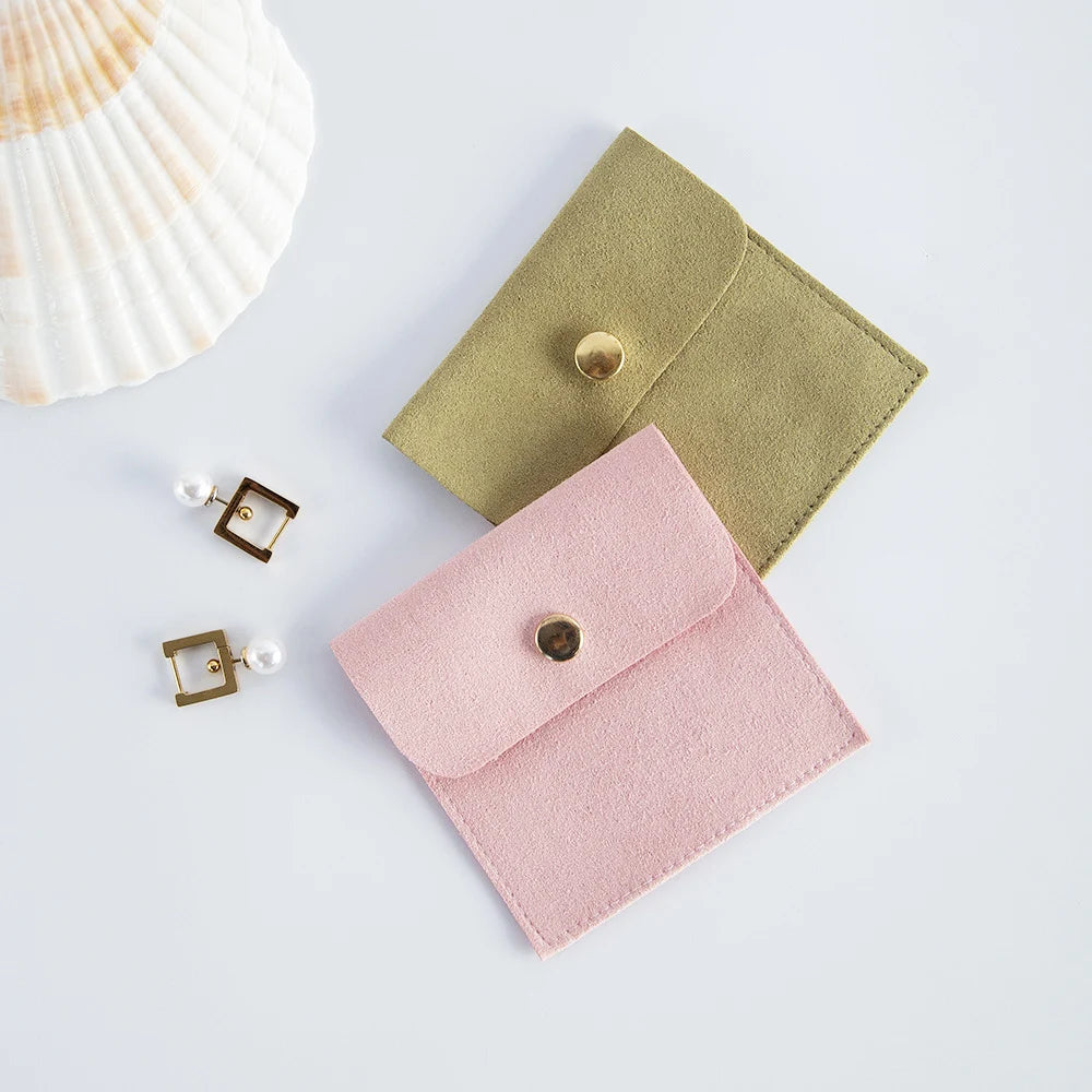 Eco Custom Logo Velvet Suede Microfiber for With Jewelry Insert Packaging Earring Display Cards Gift Bag Jewelry Pouch