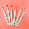 Best Selling Fiber Tip Tweezers 90 Degree Stainless Steel Private Label Fiber Tip Lash Tweezers