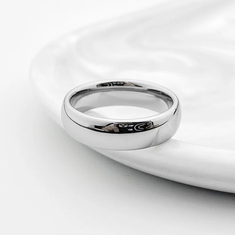 Cheap Silver Color 6mm Mens High Polish Tungsten Carbide Wedding Ring Simple Elegant