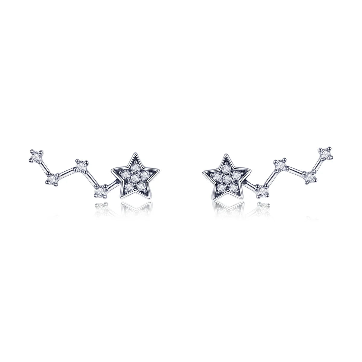 Factory 925 Sterling Silver Dazzling Tiny Star Stud Earrings for Women Girl Silver Fashion Jewelry Earring SCE439