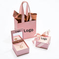 Custom Jewelry Box and Bag Packaging Customize Logo Design Jewelry Necklace Ring Earring Gift Set Luxury Jewelry Ribbon Boxes