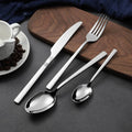Factory Direct Stainless Steel Simple Spoon and Fork Sets Flatware Silverware Banquet Hotel Home Restaurant Silver Cutlery Set