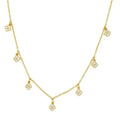 LOZRUNVE Elegant 925 Silver Pave Zirconia Clover Charm Necklace Choker 18k Gold