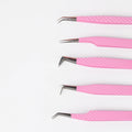 Wholesale Eyelash Extension Tweezers Kit Stainless Steel Lash Tweezers Fiber Tip Tweezers