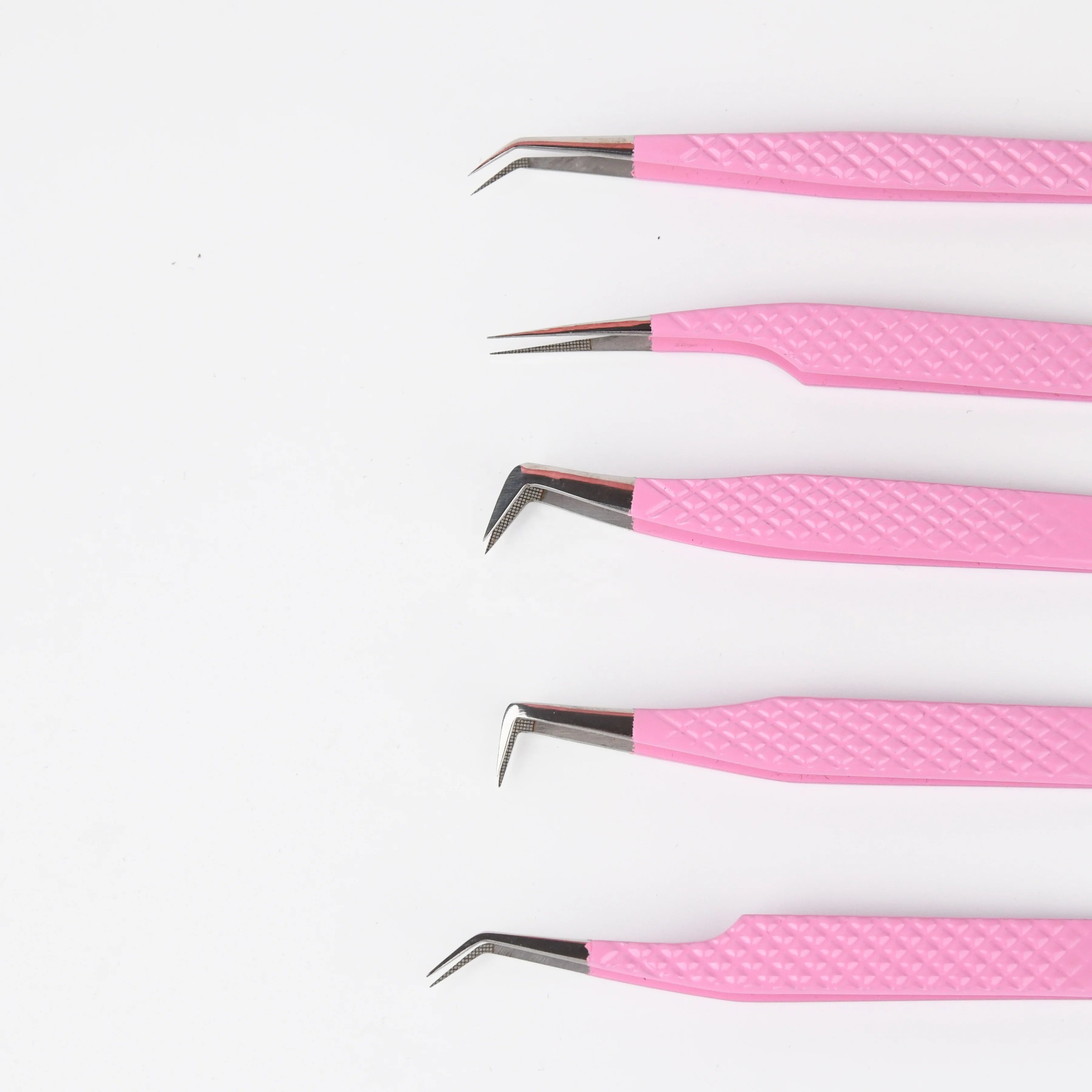 Wholesale Eyelash Extension Tweezers Kit Stainless Steel Lash Tweezers Fiber Tip Tweezers
