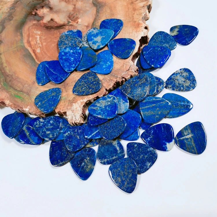 HZ Natural crystal hotsale lapis lazuli gemstone guitar pick bulk guitar picks custom crystal jewelry