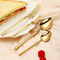 Luxury 304 Stainless Steel Gold Cutlery Set Knife Fork Spoon Silverware Metal Cutlery Set Wedding