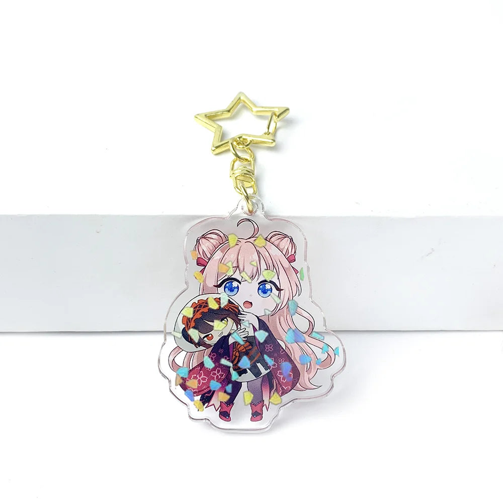 Customizable Acrylic Holographic Broken Glass Holographic Star Epoxy Resin Various Craft Keychain Accessories