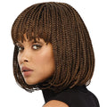 WB-01QT Spot Wholesale European and American Wigs Female Short Braid Hair Bob Wig  Synthetic Fiber Headgear Box Braid Wig