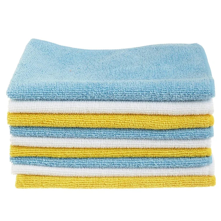 80% Polyester 20% Polyamide Reusable Quick-Dry Microfiber Cleaning Cloth BSLM028 Kitchen & Car Towel in Square Woven Solid Color