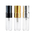 2ml Clear Glass Vial Gold Aluminum Sprayer Perfume Atomizer Portable Sample Size Empty Custom Perfume Spray Atomizer Bottles