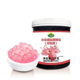 Czseattle 3kg Honey peach flavor popping boba juice ball for milk tea bubble tea shop Factory direct sales