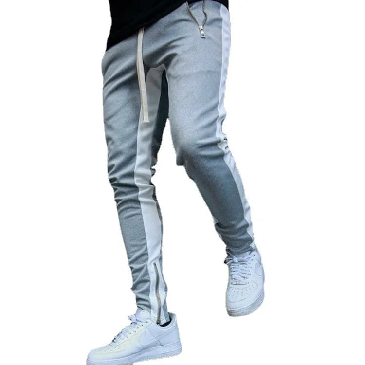 M-3XL Zipper Oversized Pencil Pants Leggings New Patchwork Sports and Leisure Pants