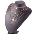 Fashion Retro Multilayer Star Alloy Chain Gold Pendant Necklace Set Charm Choker Necklaces for Women