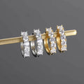 Sparkling Big Crystal CZ Stone Hoop Huggie Earrings Iced Cubic Zirconia Round Circle Hoop Earrings for Women