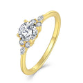 Customizable 18K Gold-Plated Wedding Ring with Dainty Promise White Zircon CZ Fashion Design for Party Moissanite Jewelry