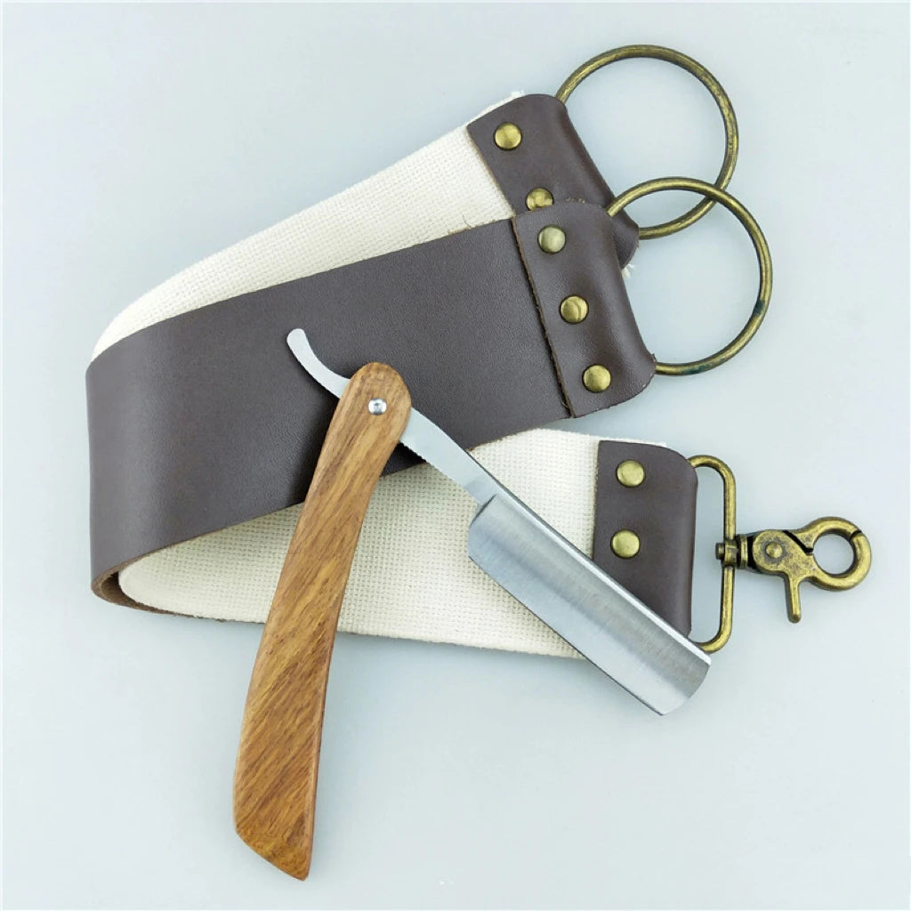 Custom Straight Razor Single Edged Wooden Handle Private Label Men Straight Barber Blade Shavette Beard Razors