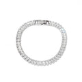 Hot-sale Stainless Steel bangle Shiny Cubic 5A Zircon Rectangular Chain Jewelry Tennis Bracelet