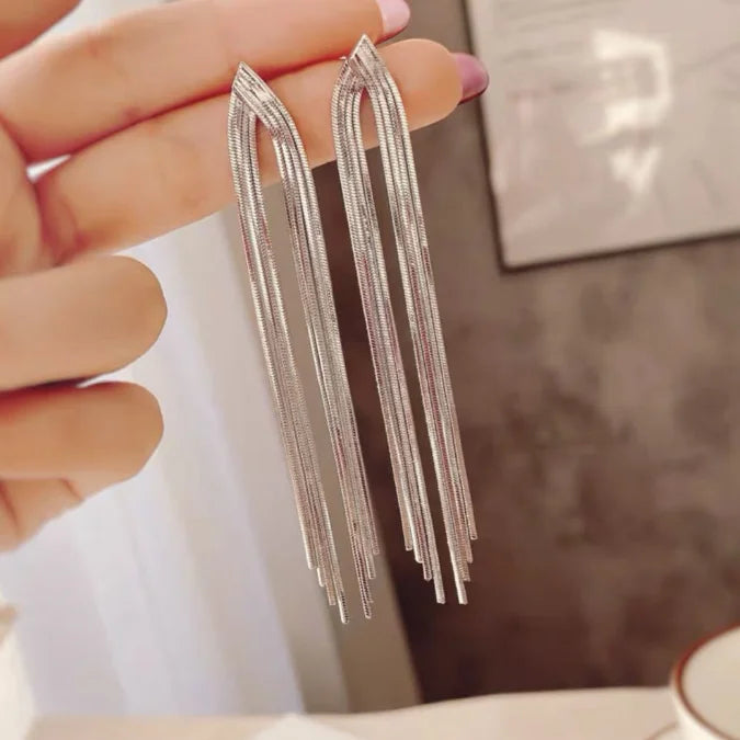 2021 New Tassel S925 Sterling Silver Earrings Women  Fairy Show Tassel Drop Earrings Stud