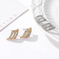 Rose Gold Jewelry Multi Diamonds CZ Zirconia Angle Wing Stud Earrings for Women Dainty Earrings