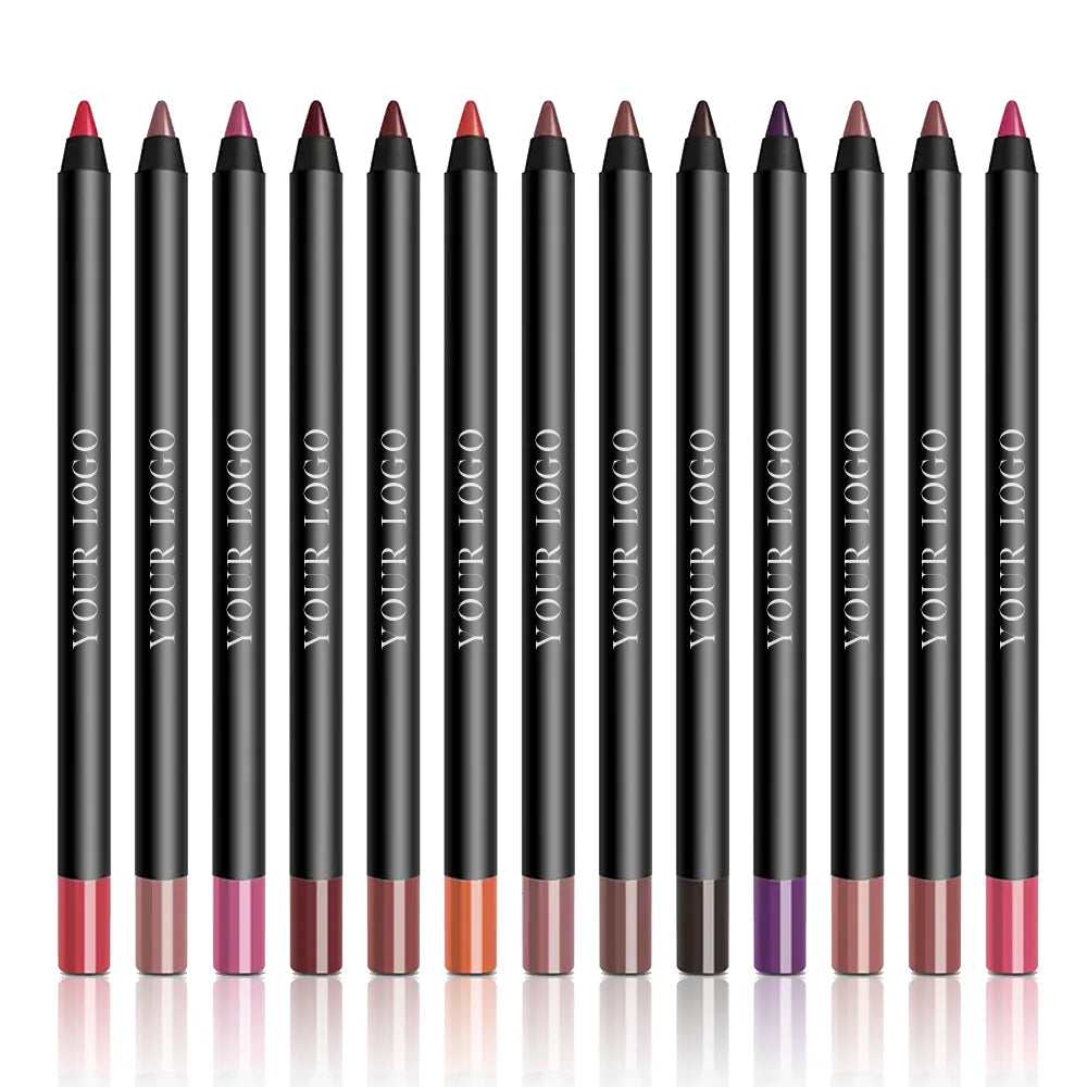 Custom Logo Lipliner Vendor Bulk Creamy Lip Liners Custom Private Label Waterproof Matte Brown Lip Pencils