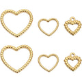 5Pcs Stainless Steel Hollow Out Embossing Loving Heart Charms Pendants for Making Necklace Earrings DIY Jewelry Components