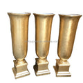 Painted Gold/White Tall Giant Flower Vase LG20180830-12 Modern Fiber Glass Tabletop Floor Large Vase Walkway Vase Rob Gold