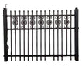 HUAWO Wrought Iron Fence Design Modern Eco-Friendly Waterproof Rodent Proof Powder Coated 5mm Thick 10ft Length Fence Gate