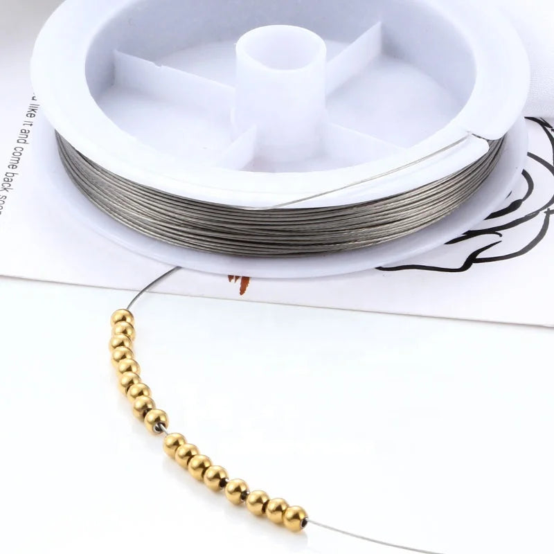 Handmade Stainless Steel Beaded Wire Tiger Tail Beading Wire Bracelet Necklace  for Jewelry Making