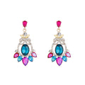 Wholesale Water Drop Crystal Chandelier Earrings Women Statement Rhinestone Geometric Dangling Earrings