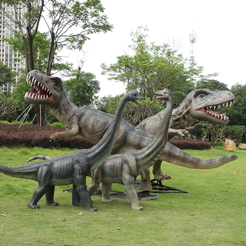 Outdoor Jurassic Park Statues Ornaments Life Size Fiberglass Resin Dinosaur Garden Sculpture Statue for Sale