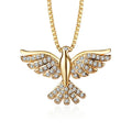 2022 New Religious Holy Spirit Bird Zircon Pendant Necklace for Women Engagement Anniversary Wedding 14K Gold Plated