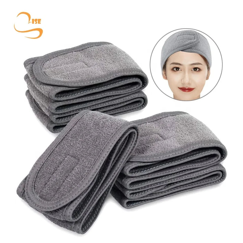 Lower Moq 2Layers Adjustable Towel Make up Wrap for Hair Face Washing and Shower Cloth Spa Headband