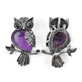 Wholesale Natural Crystal Stone Owl Pendant Necklace Amethyst Rose Quartz Owl Pendant Fashion Gemstone Jewelry