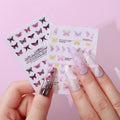 New Design Flowers & Feather Patterns Nail Stickers Plastic Manicure Decals for Nail Art