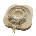 DAIHE EBC3713 Stainless Steel Bracelet Love Bear DIY Beaded Open Bracelet New Niche Design Sense Light Luxury Zircon Jewelry