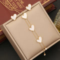 New Arrival Hypoallergenic Non Tarnish Stainless Steel 18k Gold Plated Long Tassel Hearts Jewelry Sets for Ladies