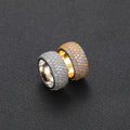 R050  11MM Brass Cubic Zircon Rings for Men  Iced Hip Hop Jewelry Party Gift