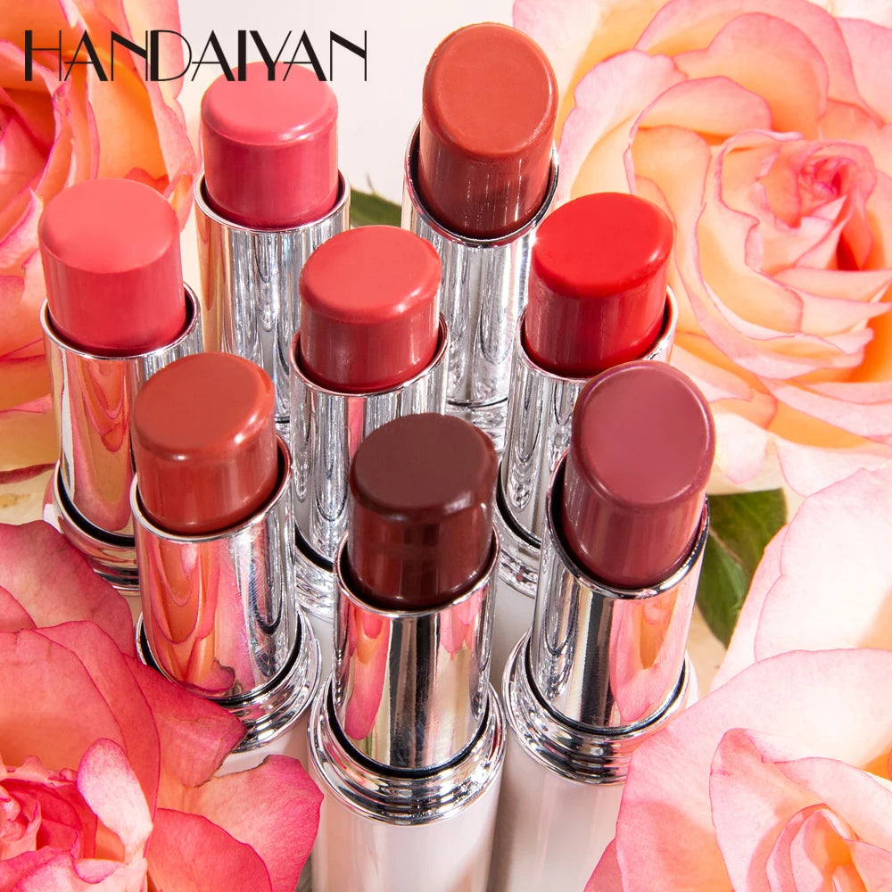 HANDAIYAN Vegan Lip Gloss Set 2022 Low Moq Stick Lipsticks Cute Lip Gloss Container Make up Lip Kits Lipstick Rose Gold Matte