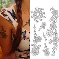 Bxtats 40 Styles Henna Mehndi  Waterproof Tattoo Stickers for Women Jewelry Lace Moon Moth Flowers Semi Permanent Tattoo