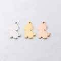 Sland Custom 18K Gold Plated Stainless Steel Dog & Puppy Charms Trendy Children's Jewelry Accessories for Engraving