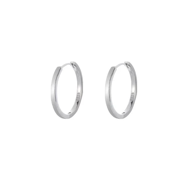 Factory Wholesale 925 Sterling Silver Round Shaped Earrings Hoops Personalized Minimalist Style for Women MegaBDM