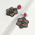 Newest Bohemian Jewelry Handmade Woven Seed Beads Earrings Resin Dangle Drop Earrings Pendant Accessories