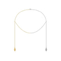 Original Design 18K Gold Plated Brass Jewelry Mixed Two Color Chain Irregular Water Drop Pendant for Woman Necklace P233400