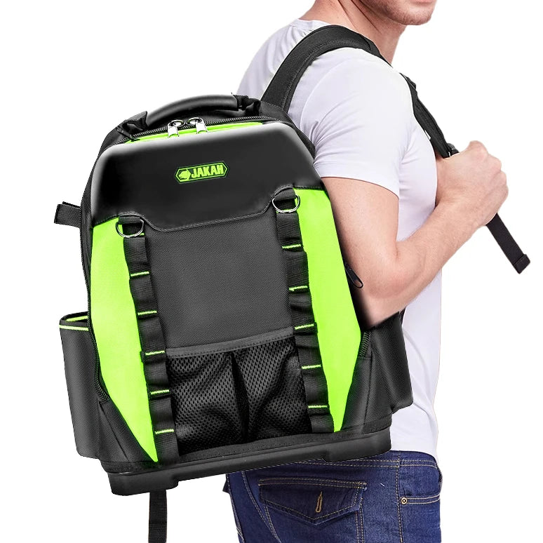 Extreme Tool Backpack Heavy-Duty Black Construction Bag with 59 Pockets Water-Resistant and Padded Shoulder Customizable OEM