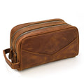 Double Compartments Luxury Toiletry Bag Travel Dopp Kits Waterproof Shaving Bag Unisex Vintage Men Wash Bag