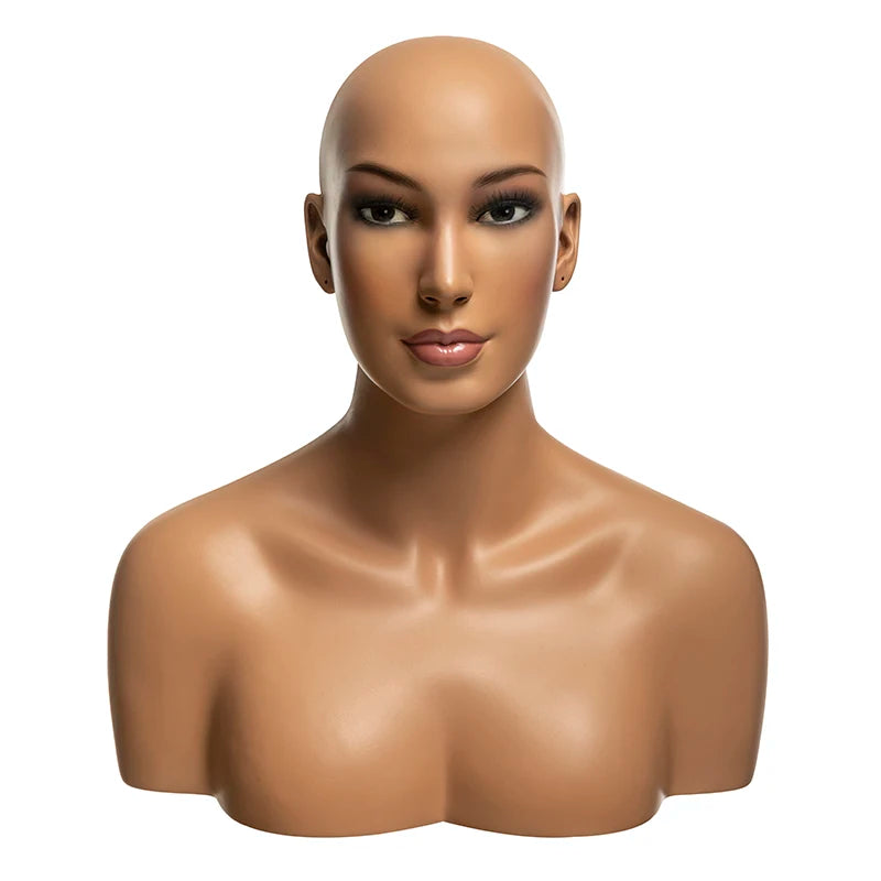 Christina-C Mannequin Head With Shoulder Fiberglass Head for Wig Display New Design Head Mannequin