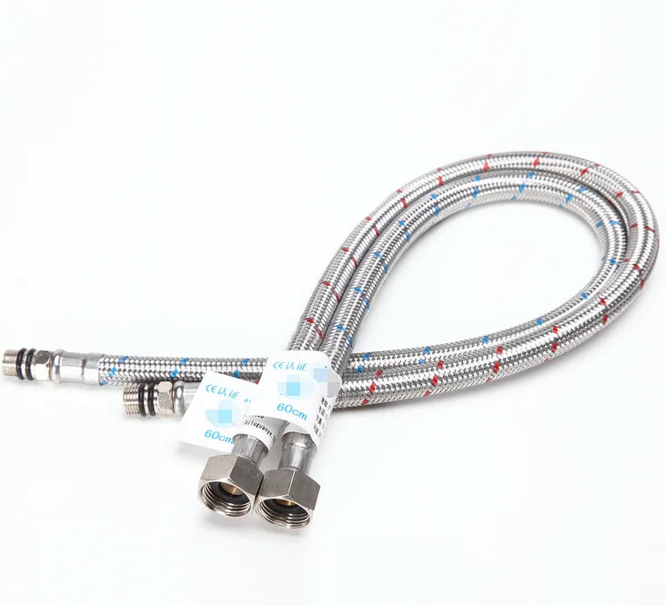 Replacement Bathroom Faucet Hot Cold Water Pipe Kitchen Tap  Braided Supply Hose