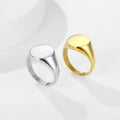 Custom Logo Mirror Polished Laser Engrave Band Ring 18k Gold Plated Finger Rings 316L Stainless Steel Ring for Women Men